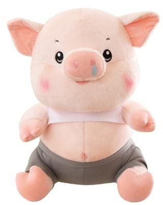 AQCQDQ Schwein Stofftier Riesen Kuscheltier, Schwein Plüsch Spielzeug, Schweinchen Plüschtier, Kuscheltier Schwein Puppe Spielzeug Schlafen Umarmung Kissen, Stofftier Schweine für Kinder (45cm,Rosa)