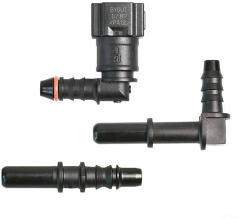 Elbow 7 89mm ID6 Car Fuel Line Hose Quick Release Connector Set for 6mm Nylon and 8mm Rubber Hoses
