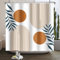 Kzzfqxb 183x183cm Rideaux de Douche Boho avec Crochets, Arc Beige soleils Cercles Laisse l'art Moderne imperméable pour Le Bain, décor esthétique de Baignoire de Salle en Tissu Polyester