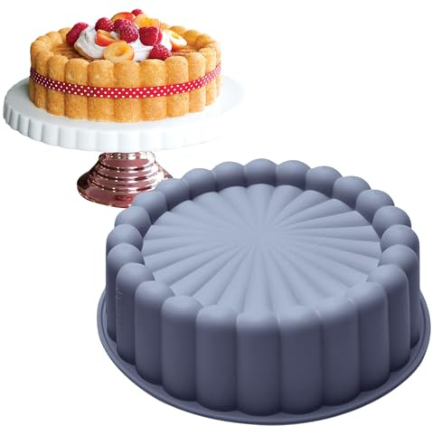kdkskss Runde Siliconen Charlotte Cake Pan - Nicht -Stick -Sonnenblumenform -Backwanne Kuchenform, Wiederverwendbare Form, Geflügelte Brotformen, DI-Y -Backwerkzeuge Für Die Küche - Grau