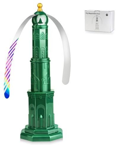 Repelentes de Moscas con Interruptor, Repelente de Moscas automático con Ganchos, Repelente de Moscas Suave para la Mesa, terraza, Restaurante, protección contra Insectos, Color Verde