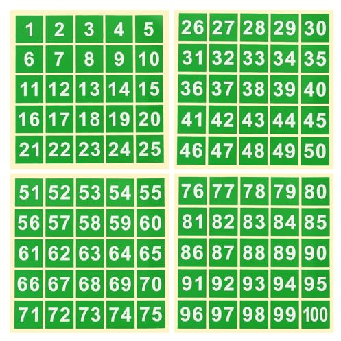 PATIKIL 38mm Consecutive Number Stickers 1-100, Square Self-Adhesive Vinyl Number Decals for Inventory Storage Organizing, Locker, Toolbox, Bins, Indoor Outdoor, Green