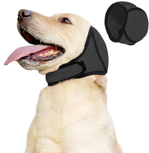 XFSRG Orejeras para Perros Capucha Calmante Aliviar la Snsiedad del Perro Mantener Calor y Proteger Contra el Frío Impermeables Ajustables(Gris/M)