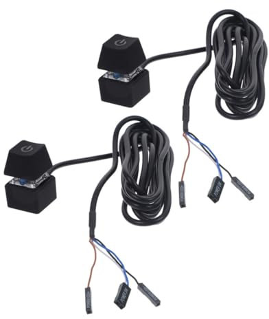IWOWHERO 2pcs Power Button for Pc Extension Cord Power Supply Cable for Desktop Computer
