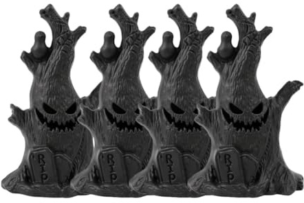 Wzxksoac 4PCS Halloween Ghost Tree Led Glow Ghost Lights Horrific Atmosphere Home Decoration Party Supplies Gifts
