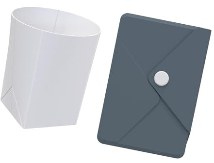 Folpus Taza Plegable de Silicona con Bolsa de Almacenamiento para Hombre y Mujer, 250 ml, para Camping, Correr, Acampar, Fitness y al Libre, Estuche Azul Grisáceo