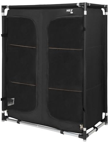 Camping Klappschrank XL faltbar – Campingschrank Outdoor Faltschrank mit Regalen Aufbewahrungsschrank Campingmöbel Schrank für Zelt Wohnwagen Wohnmobil Reise Festival Balkon Stauraum