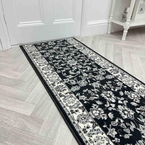 runrug Soft & Luxurious Hallway Runner Rug - Comfortable Carpet for Hall, Kitchen & Corridor - Multiple Sizes - Stain-Resistant, Dirt-Resistant - 270cm x 70cm - 9mm Thick - Traditional, Dark Grey