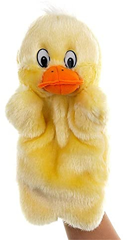 Cartoon-Plüschtier-Handpuppe, weiche Plüschtier-Handpuppe zum Erzählen von Geschichten (Ente)
