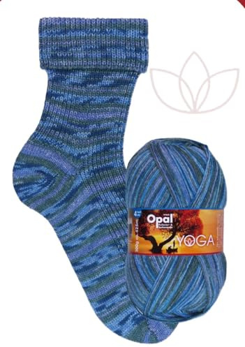 Opal Yoga 4-fach Sockenwolle, 75% Schurwolle Superwash, 25% Polyamid, 100g Knäuel, 425m Lauflänge, für Socken und Accessoires (11667 Sinnesvergnügen)
