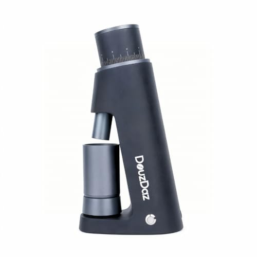 DouzDaz Single Dose Electric Burr Coffee Grinder, Black | 7-blade Stainless Steel Conical Burr, 0.01 mm Micro-adjustments for Various Brewing Methods, Fast Grinding, Low Retention