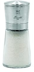 Bisetti Salt Macina Sale Tappo, Acciaio Inossidabile, Argento/Trasparente, 6 x 6 x 15 cm