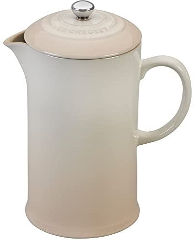 Le Creuset Cafetière avec Piston en Inox, 1 L, Céramique, Meringue,