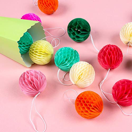Anjing Mini-Seidenpapier-Bälle mit Wabenstruktur, für Geburtstag, Hochzeit, Babyparty, Party-Dekoration, mehrfarbig, 40 Stück