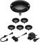 ledscom.de LED Boden-Aufbauleuchte BUNDA, 1-flammig, extra-flach, für außen, Aluminium, schwarz, rund, 7cm Ø, warmweiß, 6er Set