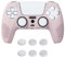 eXtremeRate PlayVital Hülle für ps5 Controller,Case Anti-Rutsche Schutzhülle Skin,6 Stück Stick Aufsätze für PS5 Controller(3D Noppen Edition,Rosa)