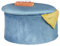 Relaxdays Sitzhocker mit Stauraum, Samt, faltbar, gepolstert, Stauraumhocker rund, Samthocker, HxD 31 x 57 cm, Petrol