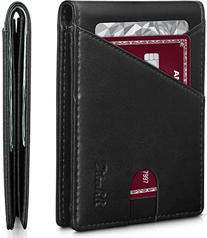 Zitahli Geldbörse für Herren, schmal, 11 Kreditkartenhalter, RFID-blockierend, kleine Herren-Geldbörse, faltbar, minimalistische Vordertasche, mit Herren-Geschenkbox, Klassisches Schwarz, Classic