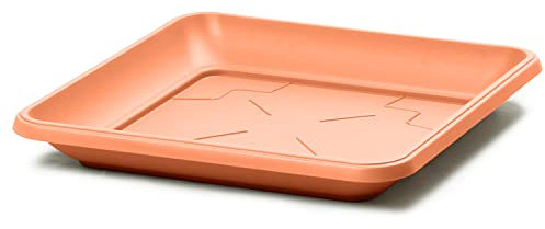 IMJ-Global Sottovaso per vaso Terracotta Quadrato fioriera per piante Fiori TERRA da interno esterno Quadrato Terracotta in plastica