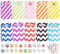 ABSOFINE 50 Stück Papiertüten, Bunte Gestreifte Geschenktüten Kindergeburtstage mit Aufkleber, zum Verpacken von Geschenken, Giveaways, Hochzeit, Party (18x9x6cm)
