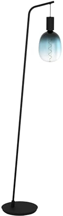 EGLO Stehlampe Cranley, minimalistische Stehleuchte, Standleuchte | aus Metall in schwarz, Lampe Wohnzimmer mit Schalter, Wohnzimmerlampe mit E27 Fassung für sichtbares Leuchtmittel