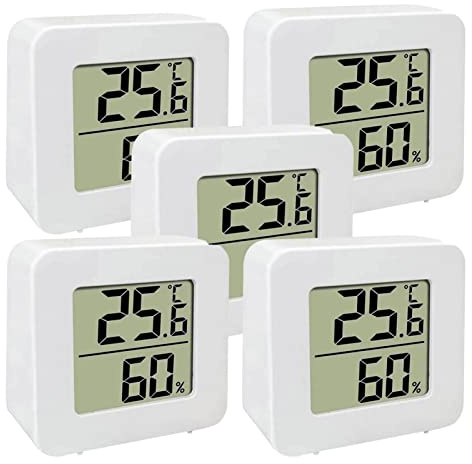 Thermo-hygrometer Digital, 1/3/5/8/10 Stück Thermometer für Innenräume Raumthermometer Digital Innen, Temperatur und luftfeuchtigkeit messgerät für Haus Büro Schlafzimmer Gewächshaus Lagerhaus Keller