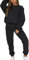 amropi Trainingsanzug Damen Pullover Sweatshirt und Jogginghose Warm Vlies Kleidungsset (Schwarz,L)