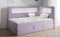 MKS MEBLE Kinderbett mit Led, Boxspringbett 90x200 mit Led, Einzelbett 90x200 mit Bettkasten und Topper, Kinderbett 90x200 mit Matratze und Stauraum - Gold 3 Junior - Violett - Rechts