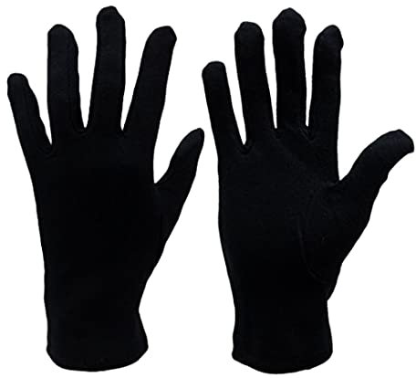JYC CREATIVE 6 Paar Handschuhe, Mehrzweck-Handschuhe, Baumwollhandschuhe, Ergonomische Handschuhe, für Haus, Garten, Fahren, Gastgewerbe, Arbeit, (24 cm, 6 Stück Schwarz)