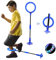 JUNBAOYYDS Kinder Blinkender Springring, Knöchel Skip Ball, Faltbare Knöchelsprungball, Springender Ball Blinkender, ​Outdoor-Hüpfspiel für Erwachsene, Kinder (blau)