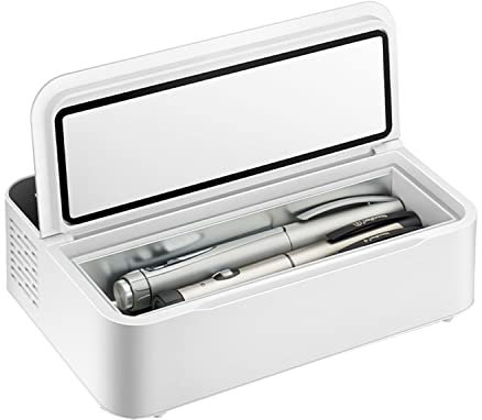 Travel Medical Diabetic Cooler Insulina Nevera Nevera Estuche Portátil Organizador de Medicamentos Nevera Mini Cooling Box For Home Car Camping215X140X60Mm (Size : Double Battery)