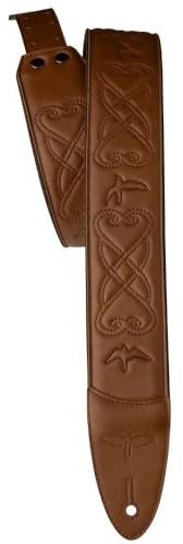PRS 2.4 Padded Guitar Strap w/RAS, Custom Leather (Faux) Birds, Tan