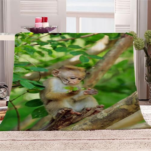 AFFE Kinderdecke Wohndecke Wilde Tiere Flanell Fleece Kuscheldecke Flauschig 100x130cm Weiche Warme Sherpa Decke Gemütlich Leicht Sofadecke für Mädchen Jungen Couch Bett Decke