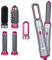 5 in 1 Warmluftbürste Set, Airstyler Set Stylingbürsten mit Haartrockner Rundbürstenföhn Airflow Lockenstab Automatisch,Haarglätter Bürste zum Trocknen,Volumisieren,Glätten,Straight Comb Hair (Rosa)