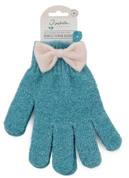 Isabelle Laurier - Lot de 2 Gants exfoliants pour le bain et la douche - Gants de toilette gommants - Gommage corps - couleur Bleu - Cadeau Femme