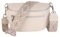 MIRROSI® Damen Bauchtasche Umhängetasche 27x14,5x8cm Damen, Made in Italy, aus Echtleder Tasche Echtes Leder, Brusttasche, Crossbody Bag,Bohemian Style (1 Tasche 2 Gurte) (Beige Karo)