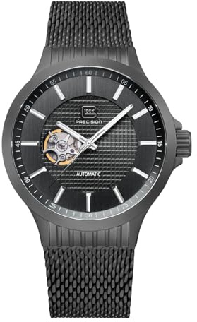 GLOCK Herren Automatik Uhr | 44mm Gehäuse | Armbanduhr mit Edelstahlgehäuse | Schwarzem Zifferblatt | Schwarzem Mesharmband | 10ATM | GW-13-1-24