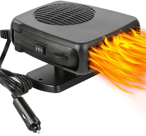 Leaflai Car Heater 12V, Portable Auto Heater 150W Winter Car Defroster Kit Anti-fog Windscreen That Plug-in Cigarette Lighter Winter Auto Defrogger Kit for Small Vehicles