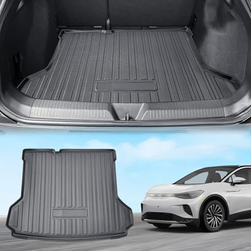 ECOZEN Kompatibel VW ID.4 2021-2025 Untere Kofferraumwanne, Kofferraummatte, Antirutschmatte, TPE Material für 2021-2025 VW ID.4 Zubehör