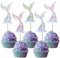 Xsstarmi 40 Pack Mermaid Tail Cupcake Toppers & Cake Topper Decorations for Mermaid Theme Parties