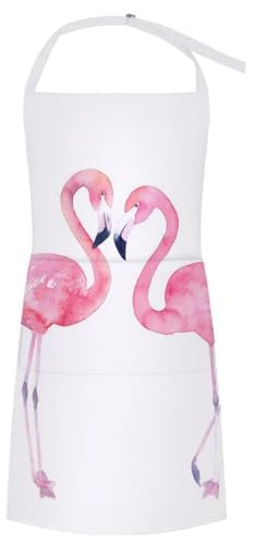 NYKVTG Delantal De Cocina Flamenco Delantal De Barbacoa Impermeable Con Bolsillos Para Hombre Mujer 70×80cm