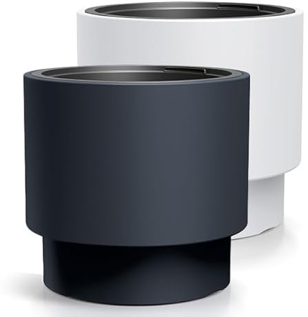 Magubo Macetero Grande para Exterior - Maceta con Inserto de Plástico para Jardín y Balcón (MDBHEN, 47 cm Blanco)