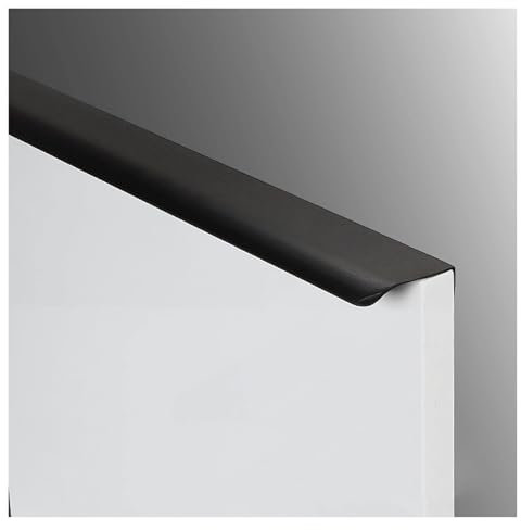Finger Edge Pulls for Cabinets and Drawers,1 Pcs Matte Black Finger Edge Pull Embedded Handle for Kitchen Door Drawer Concealed Handle Cabinet Handles Kitchen Door Drawer Pulls(500mm)