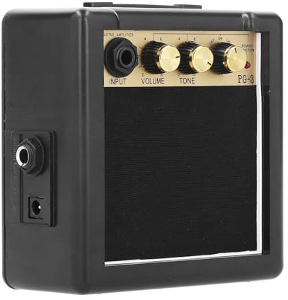 PG3 Lautsprecher Tragbarer Mini-Gitarrenverstärker 3 W, Kleiner Lautsprecher für Gitarrenübungen, mit Verschiedenen Instrumenten Verbindbar, Batteriebetrieben