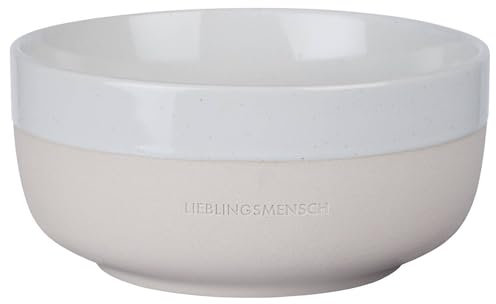 BUTLERS Müslischale „Lieblingsmensch“ Steinzeug 650 ml – ME TIME – Müslischüssel weiß beige | Obstschale für Frühstück, Suppe, Salat, Dessert, Pasta | Snackschale & Salatschüssel