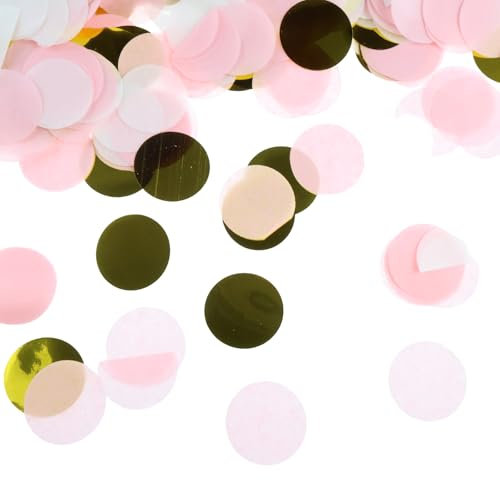 30 g Konfetti Gold Rosa, Konfetti Hochzeit, Geburtstag Hochzeit Party Dekoration, Konfetti Deko 2,5 cm Rund für Hochzeit, Geburtstag, Taufe, Valentinstag