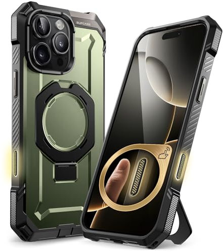SUPCASE for iPhone 16 Pro Case with Stand (Unicorn Beetle Grip), [Compatible with MagSafe] [Military-Grade Drop Protection] Heavy Duty Rugged Magnetic Phone Case for iPhone 16 Pro 6.3'' 2024 (Guldan)