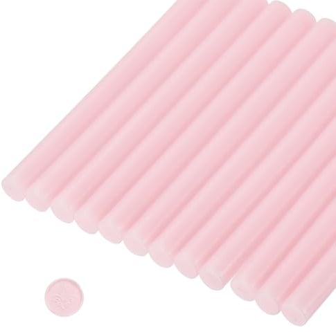 QUARKZMAN 12 Stück 11mm Wachssiegel Stöcke Rosa Versiegelungswachs Stick Klebepistole Wachs Siegel Stab Handwerk Klebstoff Wachsen für Brief Siegel Wachs Stempel, Hochzeitseinladungen