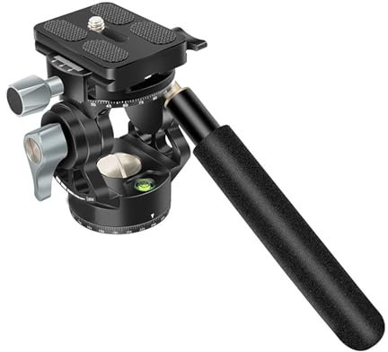 Doppio treppiede panoramico testa fluida piccola Pan Tilt testa piastra a sgancio rapido e maniglia per DSLR e piccole videocamere