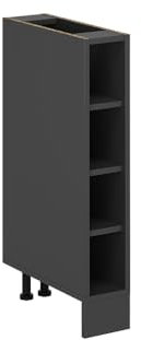 Vicco Küchenregal R-Line, offener Küchenschrank, Anthrazit, 15 cm ohne Arbeitsplatte